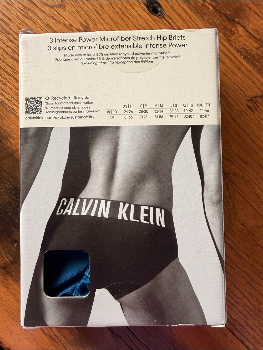Calvin Klein Intense Power Men's Hip Briefs -2 pk Blue Comfort Underwear M 32/34 - Picture 2 of 5